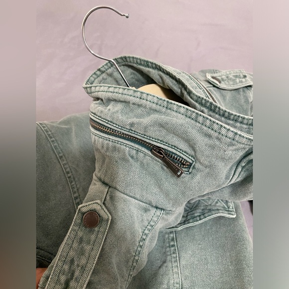 BCBGeneration Military Utility Jacket Women’s Khaki Oceanic Green Drawstring XS - Picture 3 of 11